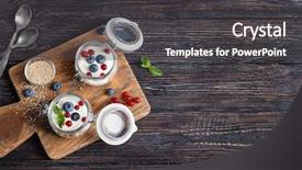  Presentation with quinoa - Slide set enhanced with benefit eating breakfast - tasty quinoa with berries background and a dark gray colored foreground