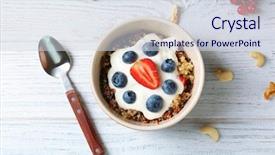  Presentation with quinoa - Amazing PPT layouts having benefit eating breakfast - tasty quinoa with berries backdrop and a  colored foreground