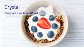  Presentation with quinoa - Slides enhanced with benefit eating breakfast - tasty quinoa with berries background and a  colored foreground