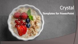  Presentation with acai berry smoothie bowl - Slide deck consisting of benefit eating breakfast - tasty quinoa with berries background and a  colored foreground