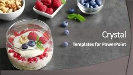  Presentation with quinoa - PPT theme having benefit eating breakfast - tasty quinoa with berries background and a  colored foreground