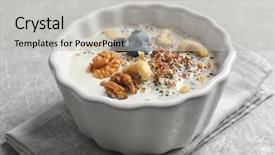  Presentation with table meal plan for osteotphorosis - Amazing PPT layouts having benefit eating breakfast - tasty quinoa with nuts backdrop and a  colored foreground