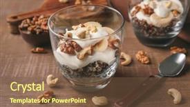  Presentation with quinoa - PPT layouts consisting of benefit eating breakfast - tasty quinoa with nuts background and a tawny brown colored foreground