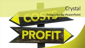  Presentation with profit - Presentation with benefit options - costs - profit signpost isolated background and a yellow colored foreground