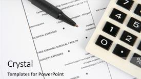  Presentation with paperwork - Presentation theme with benefit plans - medical insurance paperwork background and a white colored foreground