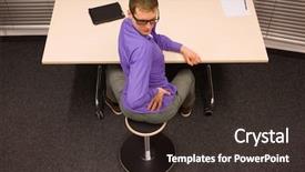  Presentation with work - PPT layouts enhanced with benefits exercise - man exercising during short break background and a tawny brown colored foreground