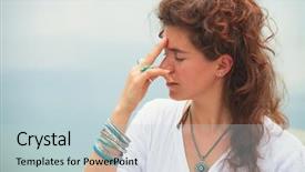  Presentation with medical practice - Slide deck featuring benefits exercise - young woman practice yoga breathing background and a lemonade colored foreground