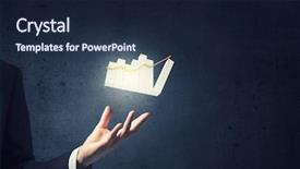  Presentation with grab hand - Presentation design consisting of benefits girl planning - close up of businesswoman holding background and a  colored foreground