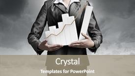  Presentation with growth - Beautiful PPT theme featuring benefits girl planning - woman presenting growth concept mixed backdrop and a  colored foreground