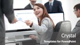  Presentation with neonatology graphics cartoons - Beautiful PPT theme featuring benefits girl planning - young beautiful woman examines graphics backdrop and a  colored foreground