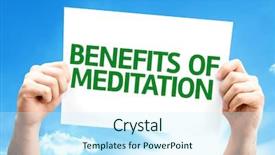  Presentation with meditation - Cool new presentation theme with benefits of meditation card backdrop and a cool aqua colored foreground