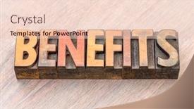  Presentation with vintage - Colorful presentation design enhanced with benefits-word-abstract-in-vintage and a  colored foreground