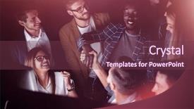  Presentation with successful - Beautiful PPT theme featuring benevolence - close up successful business team backdrop and a  colored foreground