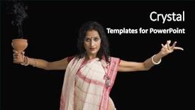  Presentation with indian classical dance - Slides with bengali woman performing ritual dance background and a black colored foreground