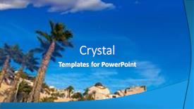  Presentation with palm beach - Colorful slide set enhanced with benidorm-alicante-playa-del-mal backdrop and a teal colored foreground