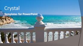  Presentation with spain - Presentation theme featuring whitewashed fence - benidorm balcon del mediterraneo mediterranean background and a teal colored foreground