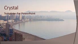  Presentation with fog - PPT layouts consisting of benidorm covered with fog background and a lemonade colored foreground