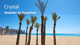  Presentation with mediterranean - Cool new theme with benidorm levante beach in alicante mediterranean of spain backdrop and a teal colored foreground