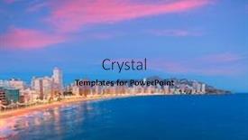  Presentation with sunset beach - Cool new slide deck with benidorm sunset alicante playa de levante beach in spain valencian community backdrop and a light blue colored foreground