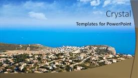  Presentation with area - Slide deck consisting of benitatxell-beach-area-aerial-view background and a light blue colored foreground