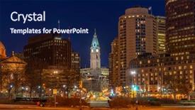  Presentation with tower - Presentation design with benjamin - philladelphia city hall clock tower background and a navy blue colored foreground