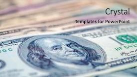  Presentation with floating dollar bills - Presentation theme featuring benjamin franklin - dollar bills financial background background and a soft green colored foreground