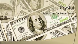  Presentation with money - Presentation theme consisting of benjamin franklin - heap of dollars money background background and a soft green colored foreground