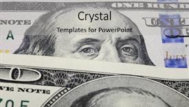  Presentation with dollar - Slide set consisting of benjamin franklin - new hundred dollar bills background background and a  colored foreground