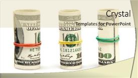  Presentation with roll - Cool new presentation theme with benjamin franklin - roll of dollars isolated backdrop and a  colored foreground