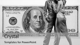  Presentation with money - Slides consisting of benjamin franklin - young beautiful couple under money background and a  colored foreground