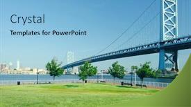  Presentation with philadelphia - Slides enhanced with philly - benjamin franklin bridge between philadelphia background and a light blue colored foreground