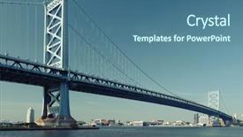  Presentation with philadelphia - Colorful PPT theme enhanced with benjamin franklin bridge between philadelphia backdrop and a  colored foreground