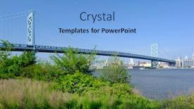  Presentation with philadelphia - Audience pleasing presentation theme consisting of benjamin franklin bridge between philadelphia pennsylvania and camden nj backdrop and a light blue colored foreground