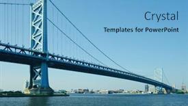  Presentation with philadelphia - PPT theme having benjamin franklin bridge between philadelphia pennsylvania and camden nj background and a light blue colored foreground