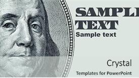  Presentation with space final frontier - Beautiful slide deck featuring benjamin franklin portrait with space backdrop and a light gray colored foreground