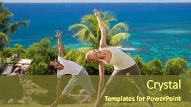  Presentation with sport - Amazing slide deck having bent - fitness sport and people concept backdrop and a tawny brown colored foreground