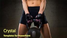  Presentation with weightlifting - Slide deck with bent - fitness sport exercising weightlifting background and a wine colored foreground