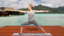  Presentation with warrior woman - Amazing presentation design having bent - fitness sport people and healthy backdrop and a red colored foreground