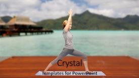  Presentation with warrior woman - Theme with bent - fitness sport people and healthy background and a red colored foreground