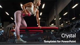  Presentation with ball sports - Amazing PPT theme having bent - side photo of young sports backdrop and a dark gray colored foreground