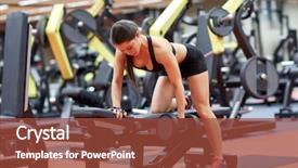  Presentation with weightlifting - Slides enhanced with bent - sport fitness bodybuilding weightlifting background and a tawny brown colored foreground