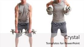  Presentation with tv show studio camera - Amazing PPT theme having bent-over row exercise studio backdrop and a  colored foreground