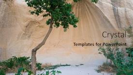  Presentation with cappadocia - Presentation theme with bent-tree-grows-against-canyon background and a coral colored foreground