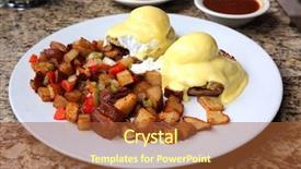  Presentation with potato - Slides featuring bento - eggs benedict and diced fried background and a red colored foreground