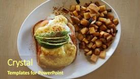  Presentation with eggs egg carton egg box - Beautiful PPT theme featuring bento - eggs benedict egg benedict breakfast backdrop and a tawny brown colored foreground