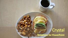  Presentation with eggs egg carton egg box - PPT theme having bento - eggs benedict egg benedict breakfast background and a tawny brown colored foreground