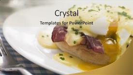  Presentation with eggs egg carton egg box - PPT theme consisting of bento - plate of eggs benedict background and a soft green colored foreground