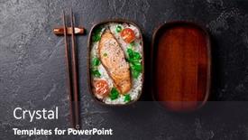  Presentation with lunch box - Audience pleasing slides consisting of bento-box-japanese-packed-lunch backdrop and a dark gray colored foreground