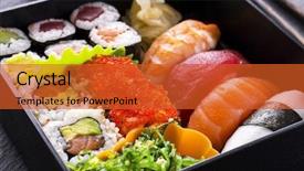  Presentation with sushi - Amazing presentation having bento box with sushi backdrop and a red colored foreground