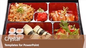  Presentation with japan food - PPT layouts featuring bento japan food background and a red colored foreground